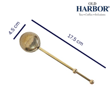 Load image into Gallery viewer, Old Harbor Tea Ball Infuser | Telescopic Tea Leaf Infuser with Handle | Tea Infuser | Made of Brass | Ideal for Loose Leaves | Green Tea Leaves Infuser | Reusable Tea Filter
