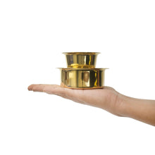 Load image into Gallery viewer, Old Harbor South Indian Brass Coffee Cup and Dabra Set, Madrasi Filter Coffee Set, Kumbakonam Coffee Dabara Set- DABRA Set