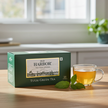 Load image into Gallery viewer, Old Harbor Tulsi Green Tea – Immunity Boosting Herbal Tea | 25 Tea Bags
