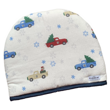 Load image into Gallery viewer, Old Harbor Holiday Trucks Tea Cozy (29 x 23 cm)