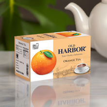 Load image into Gallery viewer, Old Harbor Orange Black Tea 25 tea bags with sachet