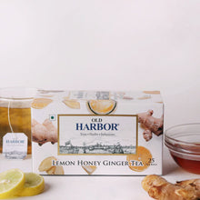 Load image into Gallery viewer, Old Harbor Lemon Honey Ginger Tea 25 Tea Bags