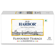 Load image into Gallery viewer, Old Harbor 25 Assorted Tea Bags (Tulsi green tea, Lemon green tea, Mint green tea, Earl Grey tea & Masala tea)