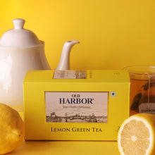 Load image into Gallery viewer, Old Harbor Lemon Green Tea 25 Tea Bags
