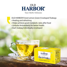 Load image into Gallery viewer, Old Harbor Lemon Green Tea 25 Tea Bags