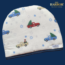 Load image into Gallery viewer, Old Harbor Holiday Trucks Tea Cozy (29 x 23 cm)
