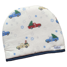 Load image into Gallery viewer, Old Harbor Holiday Trucks Tea Cozy (29 x 23 cm)
