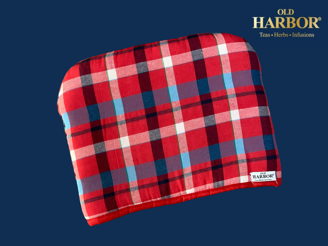 Old Harbor Red Checked Tea Cozy (24 cm x 30  cm)