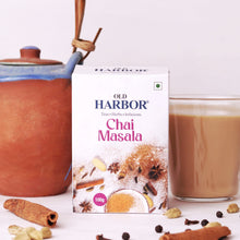 Load image into Gallery viewer, Old Harbor Rakhi Gift Hamper | Premium CTC Tea (250g), Chai Masala (100g) &amp; Kulhad Cups | Festive Tea Gift Box for Brother/Sister | Raksha Bandhan Special
