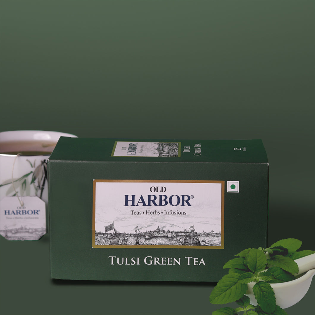Old Harbor Tulsi Green Tea 25 Tea Bags