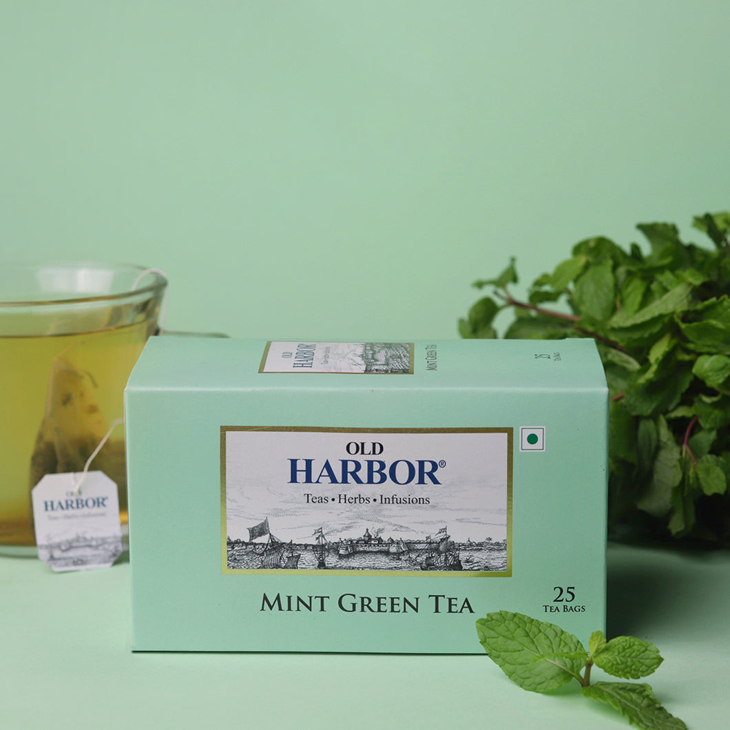 Old Harbor Mint Green Tea 25 Tea Bags